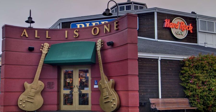 Meal at Hard Rock Cafe San Francisco at Pier 39 - Choosing between Acoustic Rock and Electric Rock