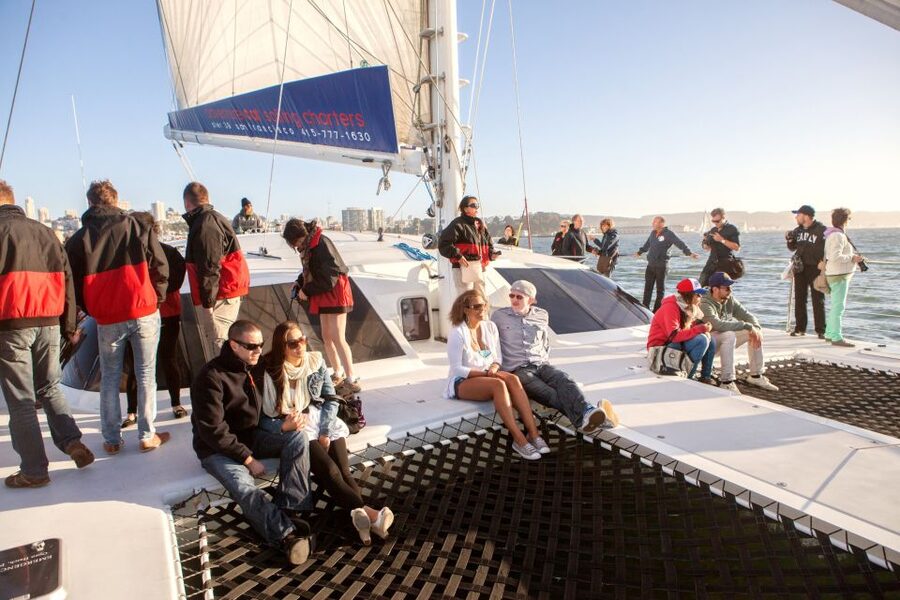 San Francisco Bay Sunset Cruise by Luxury Catamaran - Staying warm and comfortable on the catamaran