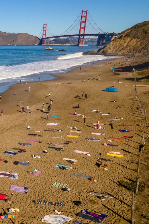 San Francisco: Silent Disco Yoga at Baker Beach - Yoga with the Golden Gate Bridge as your backdrop