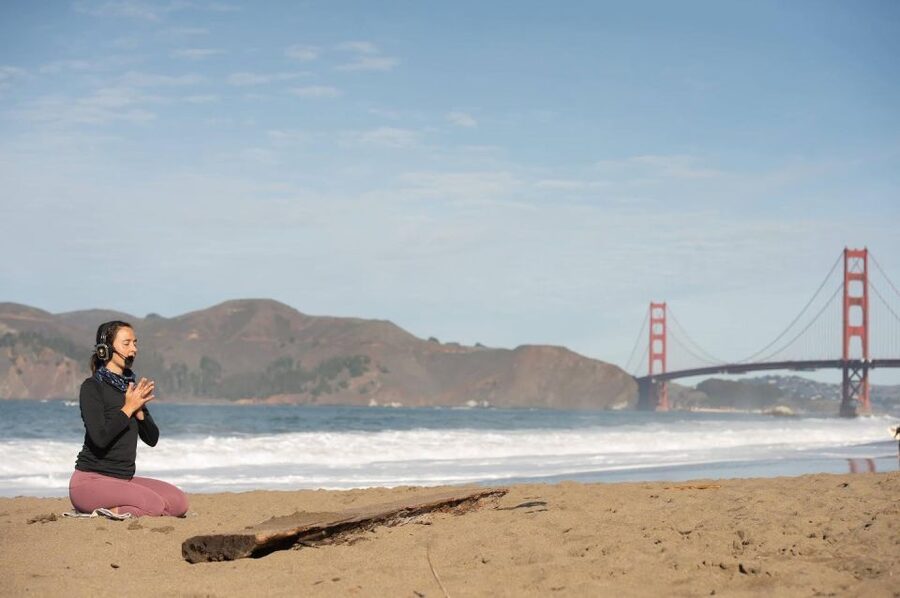 San Francisco: Silent Disco Yoga at Baker Beach - Sunday Soul Flow: a quieter start to the week